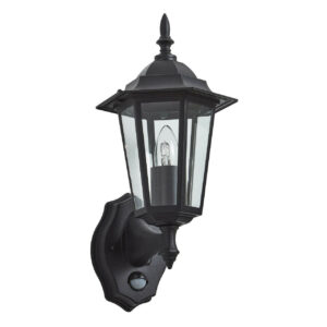 Zink LIBOURNE 6 Panel Outdoor Wall Lantern with PIR Black - ZN-38606-BLK