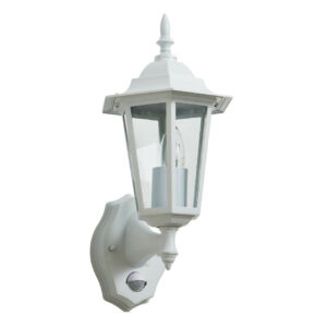 Zink LIBOURNE 6 Panel Outdoor Wall Lantern with PIR White - ZN-38606-WHT