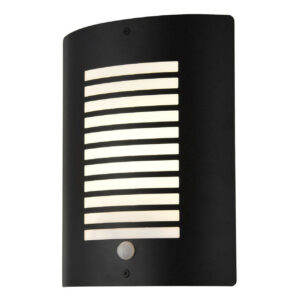 Zink SIGMA Outdoor Slatted Wall Lantern with PIR Black - ZN-28708-BLK