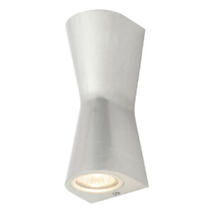 Zink SKYE Outdoor Double Cone Up and Down Wall Light Polished Aluminium - ZN-29347-POLALU